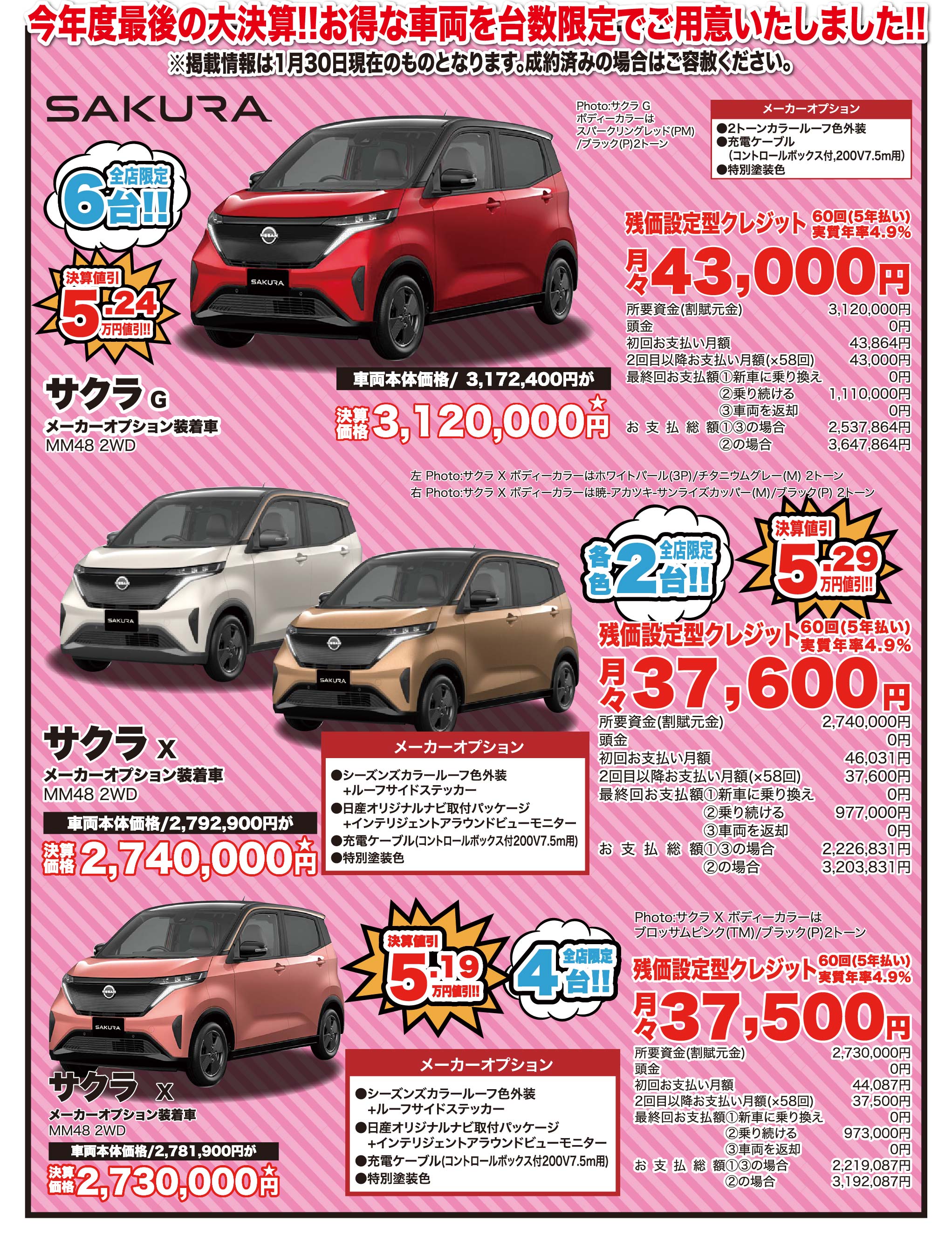 日産サティオ埼玉 大決算